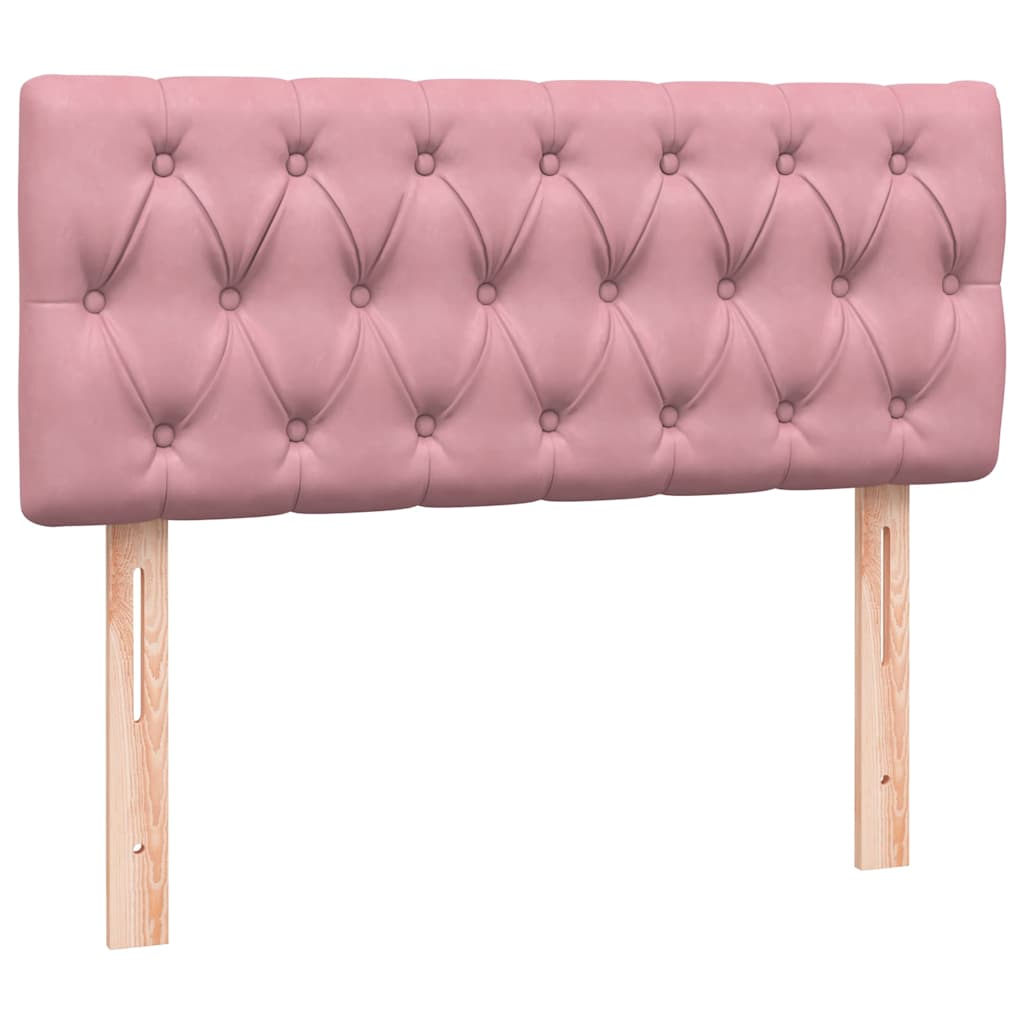 vidaXL Boxspringbett mit Matratze Rosa 120x220 cm Samt