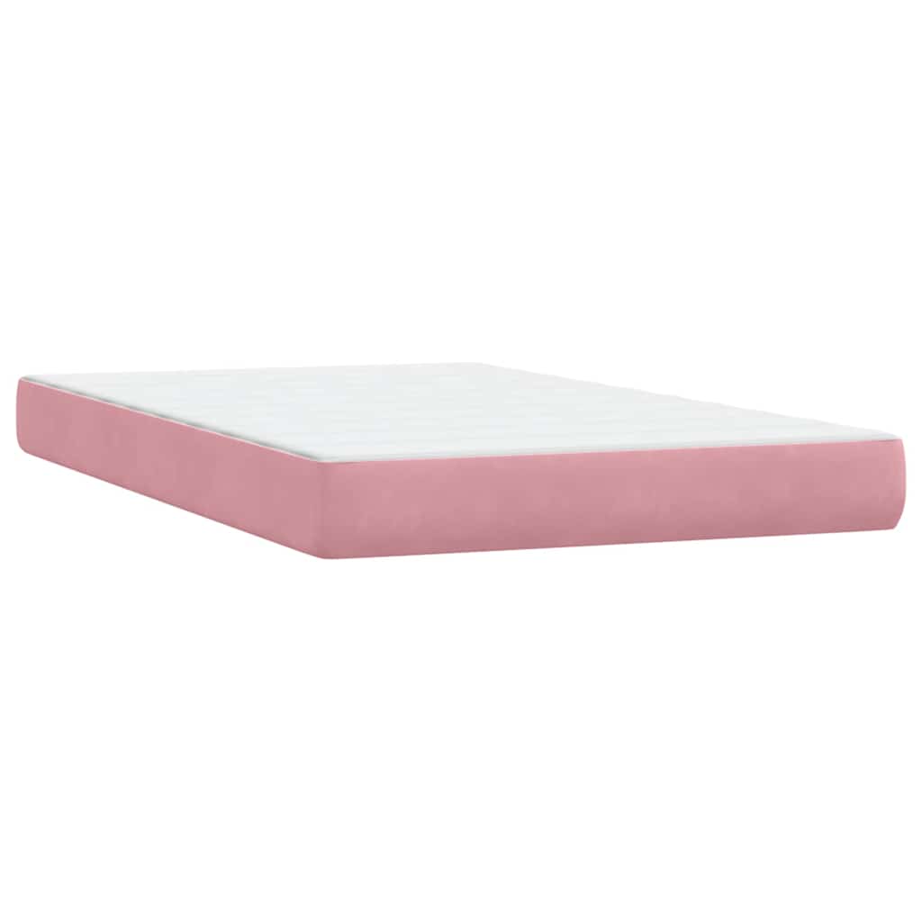 vidaXL Boxspringbett mit Matratze Rosa 120x220 cm Samt