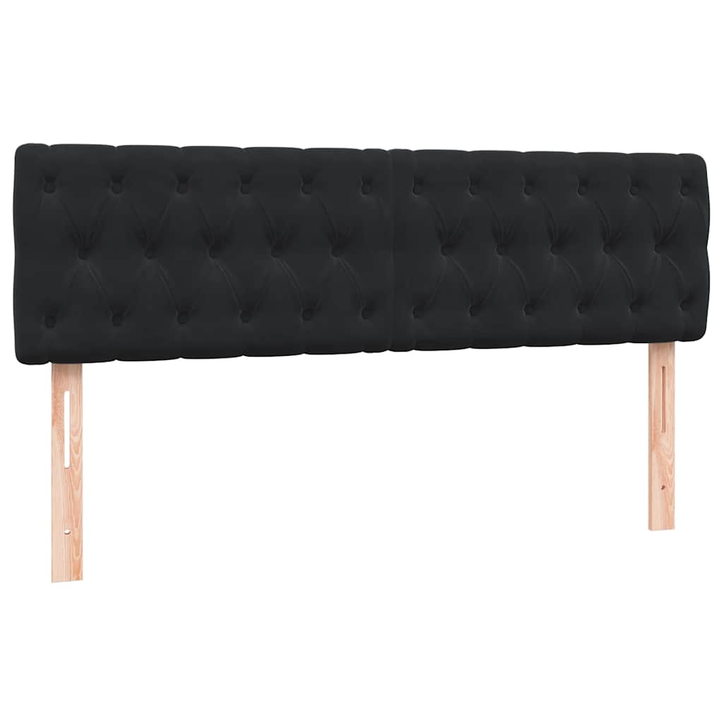 vidaXL Boxspringbett mit Matratze Schwarz 160x220 cm Samt