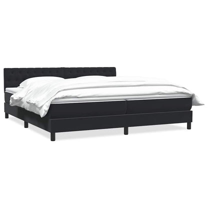vidaXL Lit continental avec matelas Noir 180x220 cm Velours