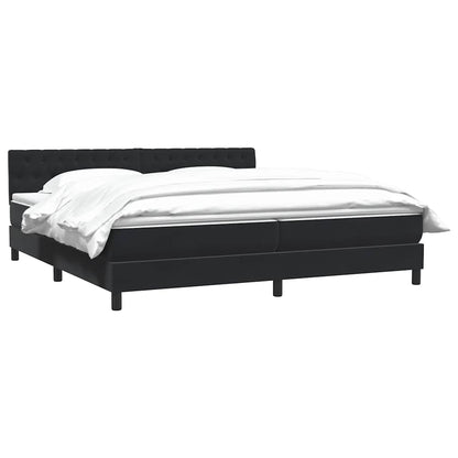 vidaXL Lit continental avec matelas Noir 180x220 cm Velours