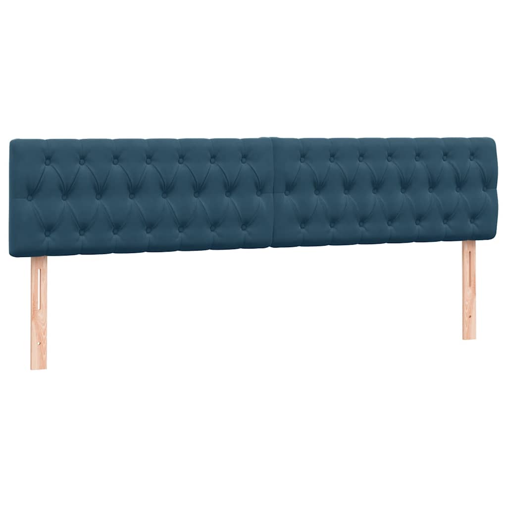 vidaXL Boxspringbett mit Matratze Dunkelblau 180x220 cm Samt