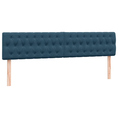 vidaXL Boxspringbett mit Matratze Dunkelblau 180x220 cm Samt