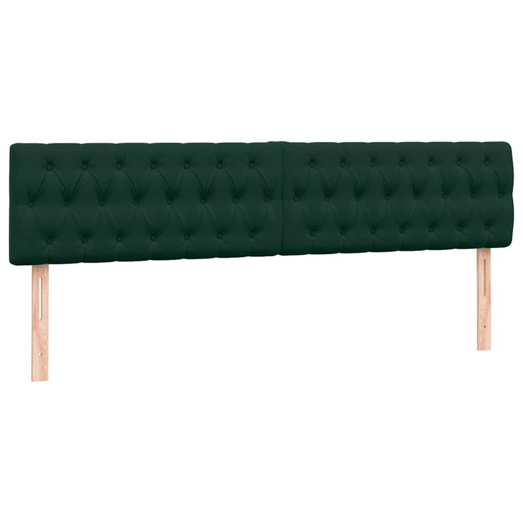 vidaXL Boxspringbett mit Matratze Dunkelgrün 200x220 cm Samt