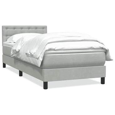 Lit avec sommier tapissier et matelas vidaXL, gris clair 80x210 cm velours
