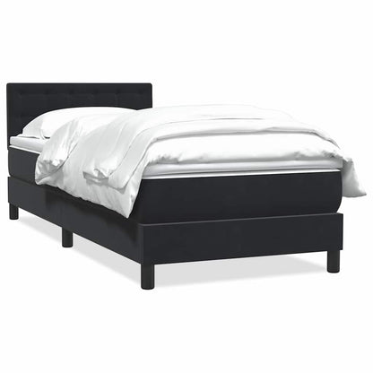 vidaXL Boxspringbett mit Matratze Schwarz 80x210 cm Samt