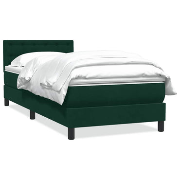 vidaXL Lit coffre avec matelas Vert foncé 90x210 cm Velours
