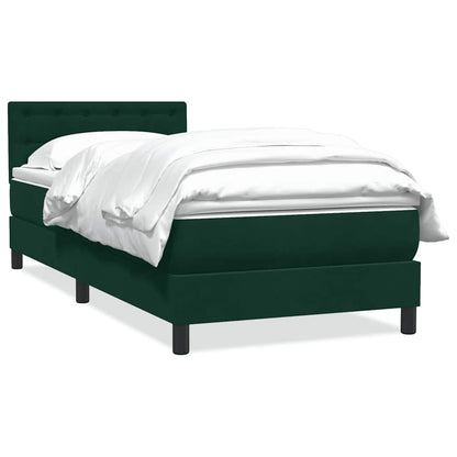 vidaXL Lit coffre avec matelas Vert foncé 90x210 cm Velours