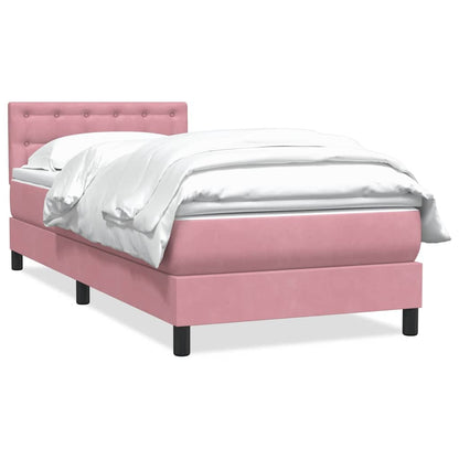 Boxspringbett mit Matratze Rosa 90x210 cm Samt