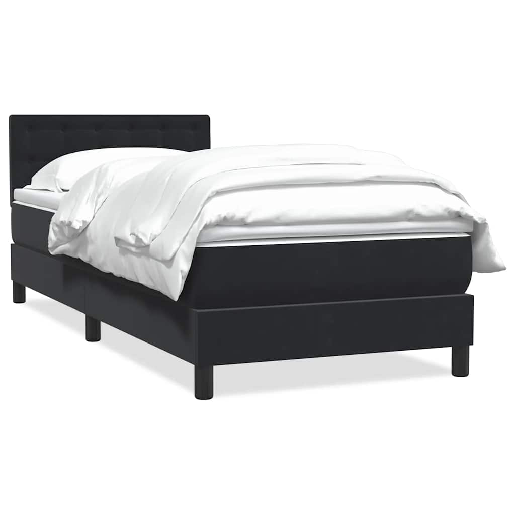 vidaXL Boxspringbett mit Matratze Schwarz 100x210 cm Samt