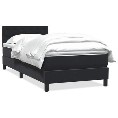 vidaXL Boxspringbett mit Matratze Schwarz 100x210 cm Samt
