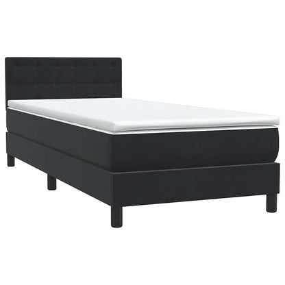 vidaXL Boxspringbett mit Matratze Schwarz 100x210 cm Samt