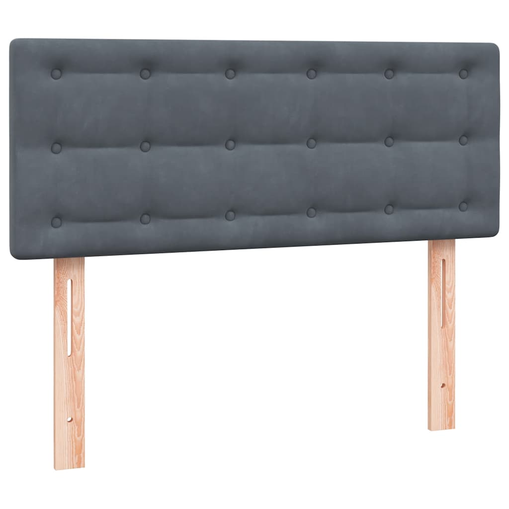vidaXL Boxspringbett mit Matratze Dunkelgrau 120x210 cm Samt
