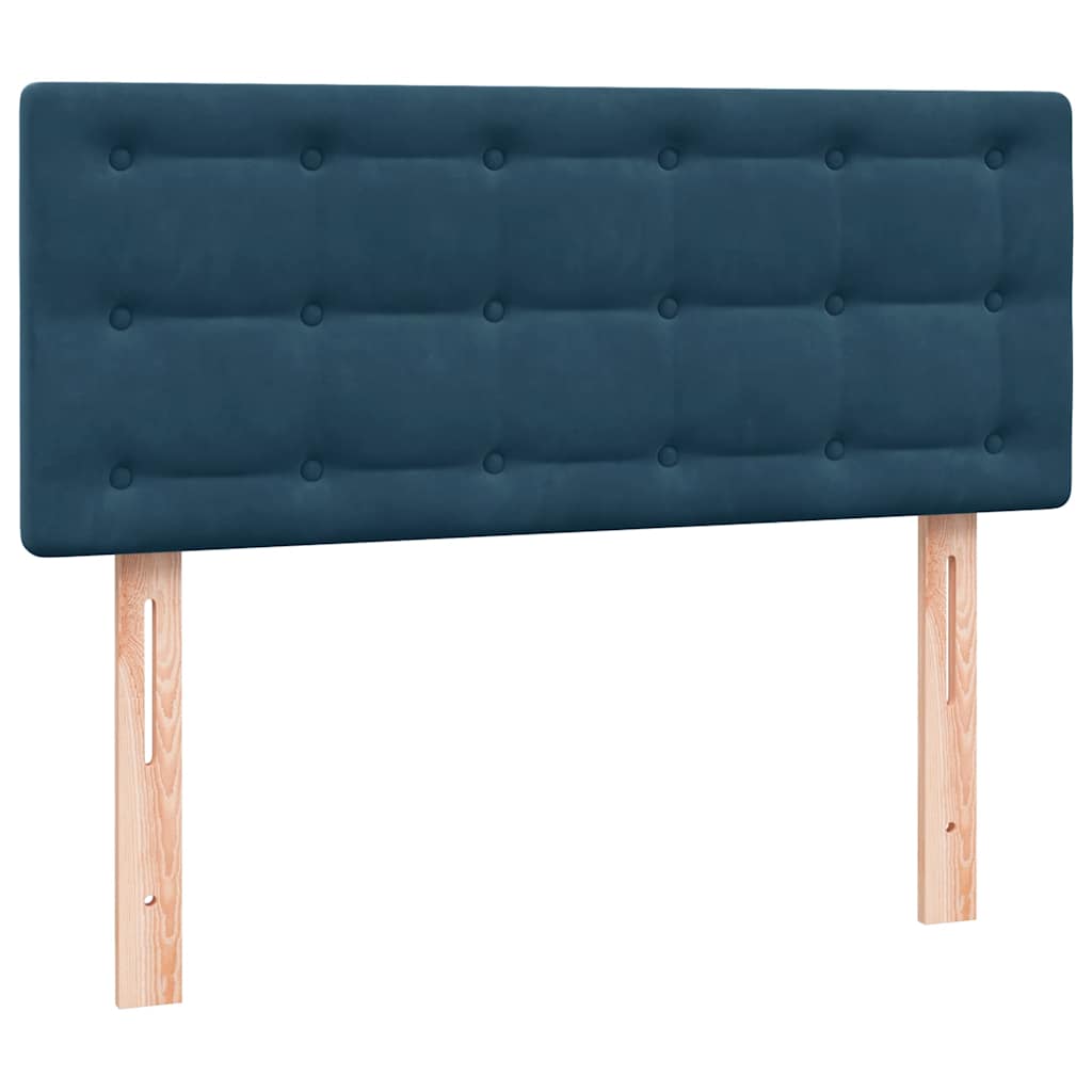 vidaXL Boxspringbett mit Matratze Dunkelblau 120x210 cm Samt