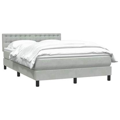 vidaXL Lit tapissier avec matelas Gris clair 160x210 cm Velours