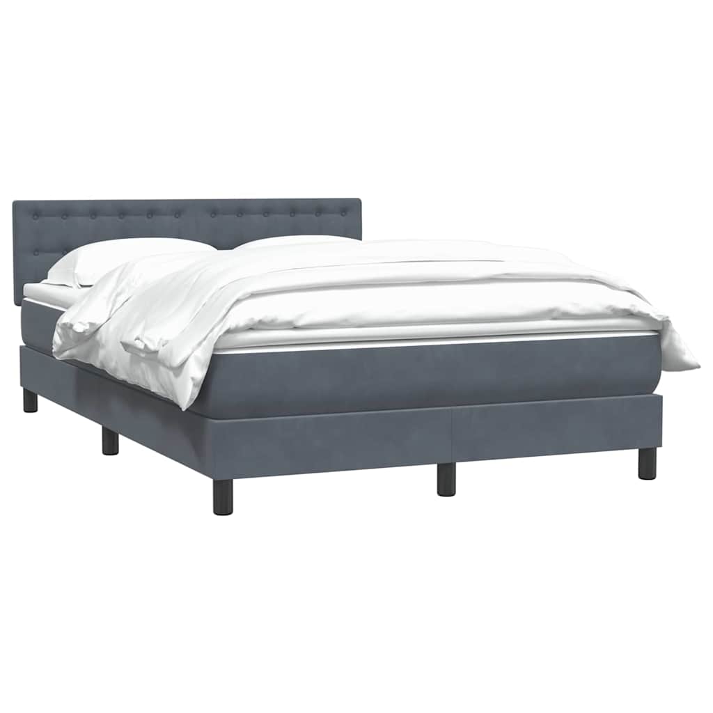 vidaXL Boxspringbett mit Matratze Dunkelgrau 160x210 cm Samt