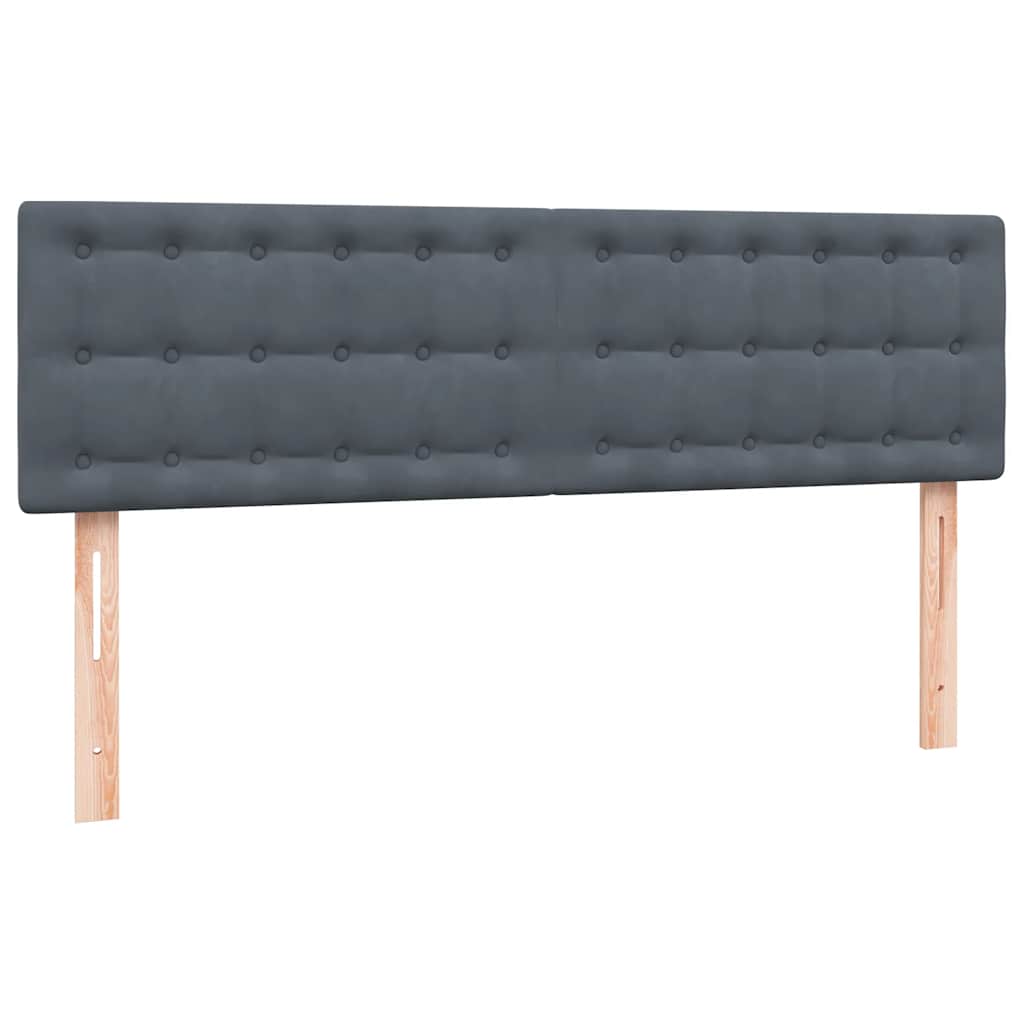 vidaXL Boxspringbett mit Matratze Dunkelgrau 160x210 cm Samt