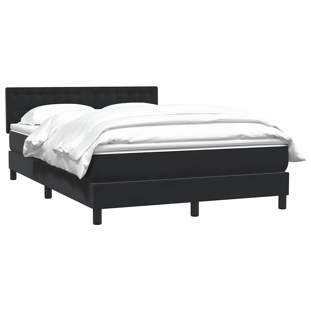 Boxspringbett mit Matratze Schwarz 160x210 cm Samt