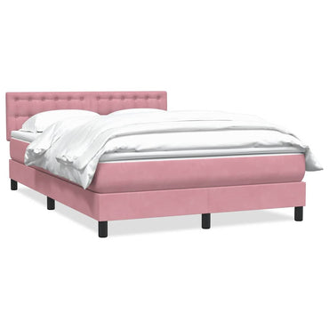 vidaXL Boxspringbett mit Matratze Rosa 160x210 cm Samt