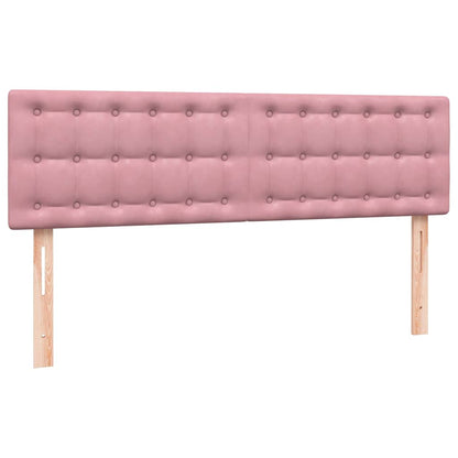 vidaXL Boxspringbett mit Matratze Rosa 160x210 cm Samt