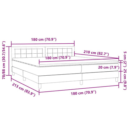 vidaXL Boxspringbett mit Matratze Dunkelgrün 180x210 cm Samt