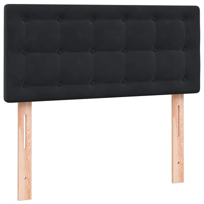 vidaXL Boxspringbett mit Matratze Schwarz 100x220 cm Samt