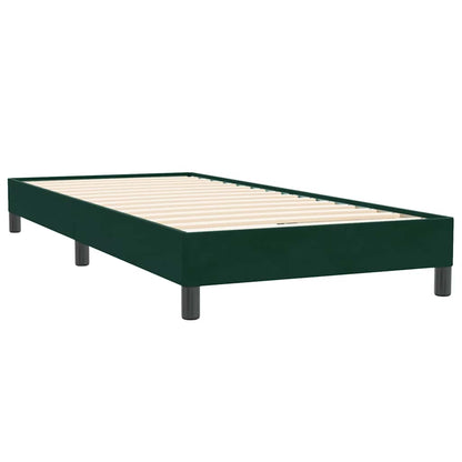 vidaXL Boxspringbett mit Matratze Dunkelgrün 100x220 cm Samt