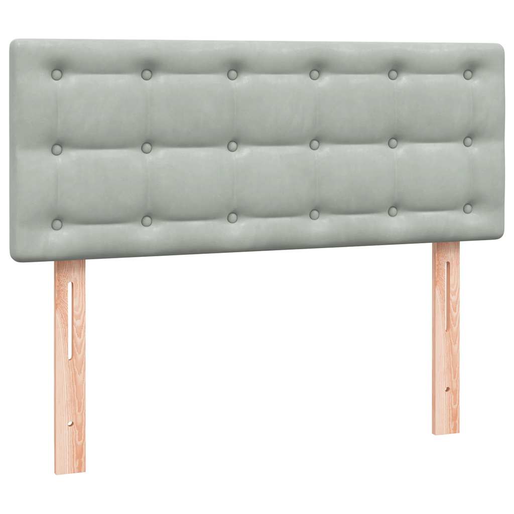 vidaXL Boxspringbett mit Matratze Hellgrau 120x220 cm Samt
