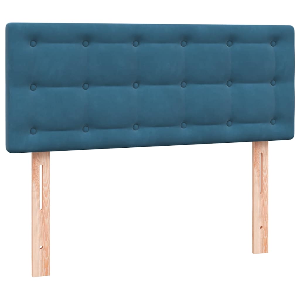 vidaXL Boxspringbett mit Matratze Dunkelblau 120x220 cm Samt