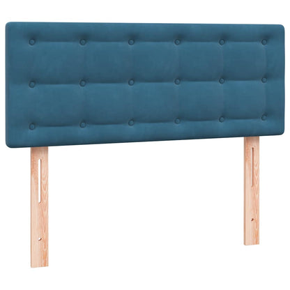 vidaXL Boxspringbett mit Matratze Dunkelblau 120x220 cm Samt