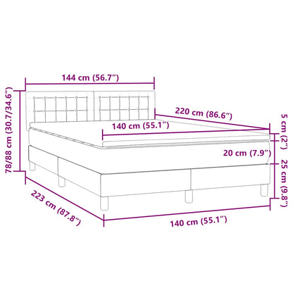vidaXL Boxspringbett mit Matratze Rosa 120x220 cm Samt