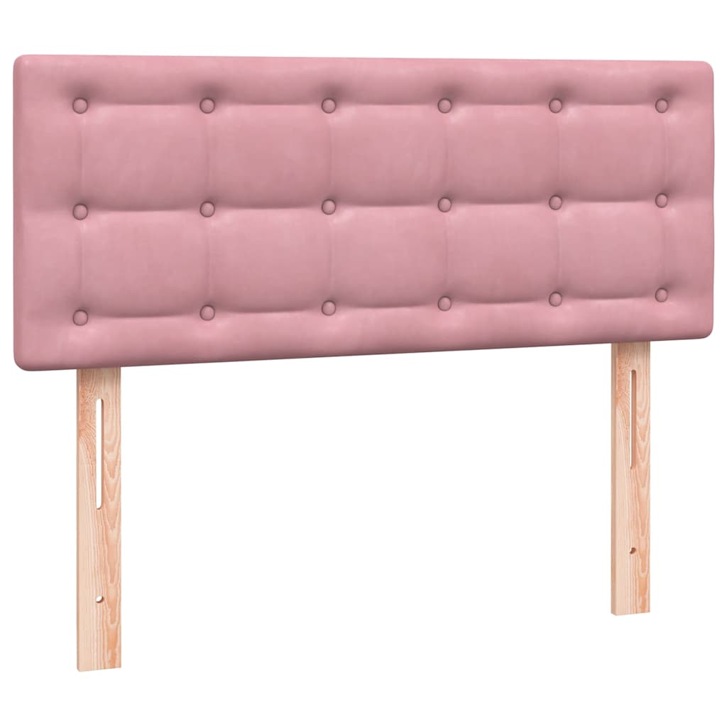 vidaXL Boxspringbett mit Matratze Rosa 120x220 cm Samt