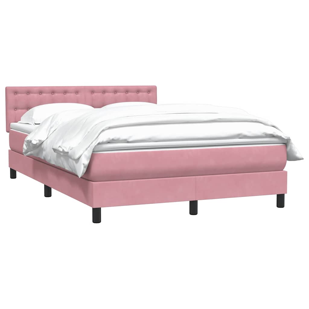 Boxspringbett mit Matratze Rosa 140x220 cm Samt