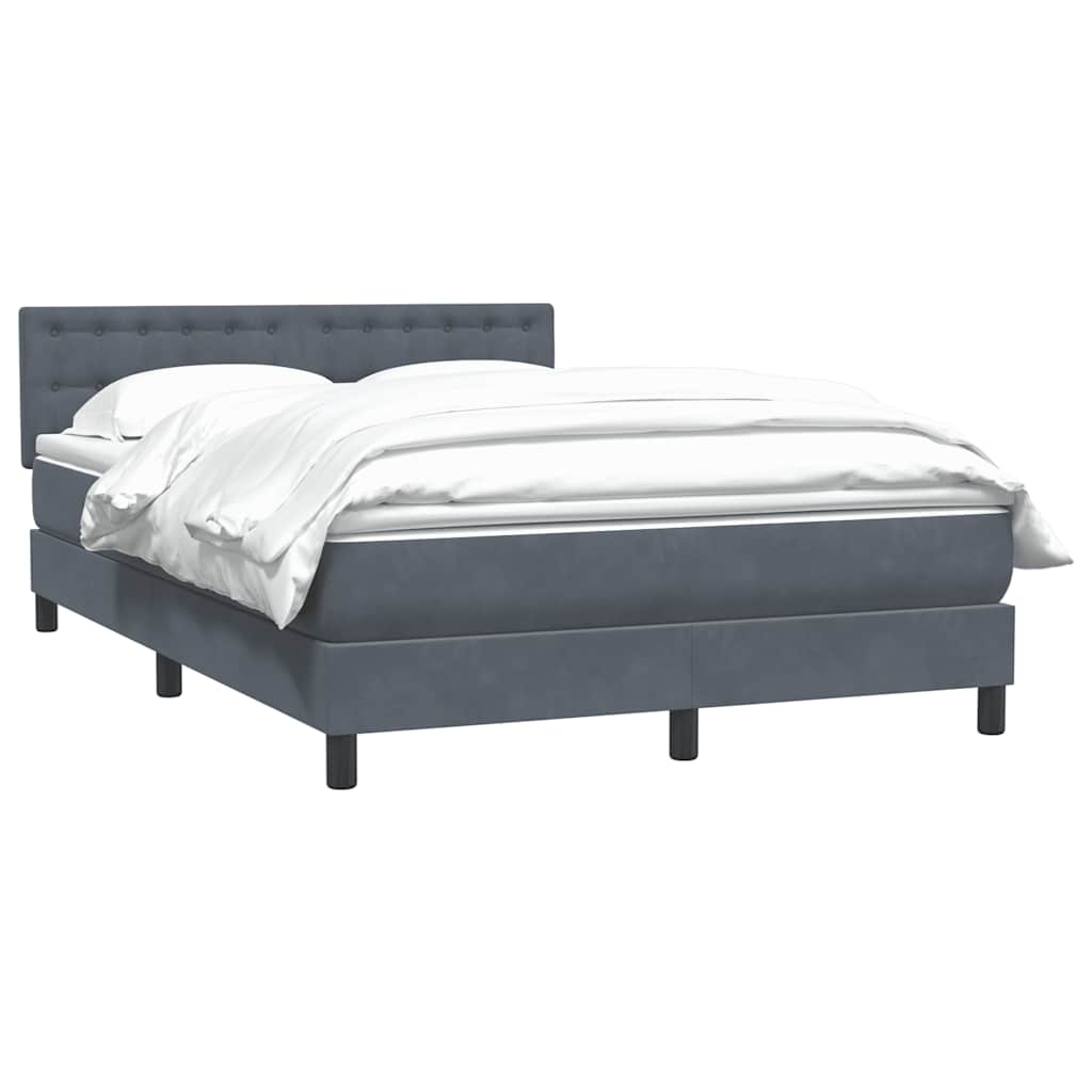 vidaXL Lit tapissier avec matelas Gris foncé 160x220 cm Velours