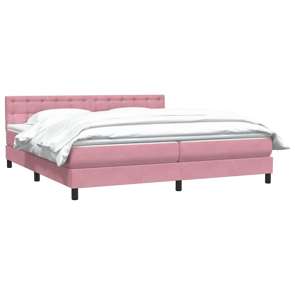 vidaXL Lit coffre avec matelas Rose 180x220 cm Velours