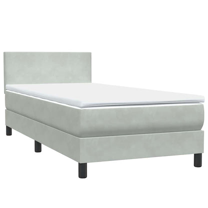 Lit tapissier avec matelas et LED vidaXL gris clair 80x210 cm velours