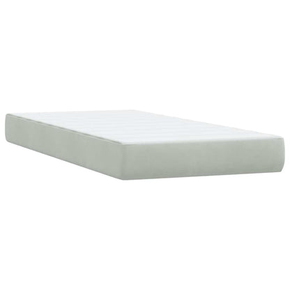 Lit tapissier avec matelas et LED vidaXL gris clair 80x210 cm velours