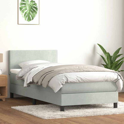 Lit tapissier avec matelas et LED vidaXL gris clair 80x210 cm velours