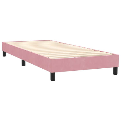 vidaXL Boxspringbett mit Matratze & LED Rosa 80x210 cm Samt