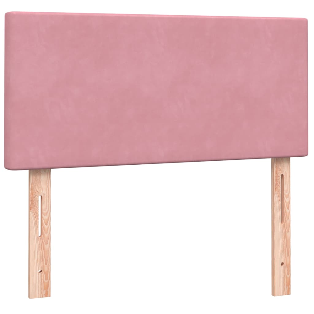 vidaXL Boxspringbett mit Matratze & LED Rosa 80x210 cm Samt