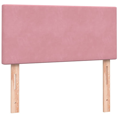 vidaXL Boxspringbett mit Matratze & LED Rosa 80x210 cm Samt