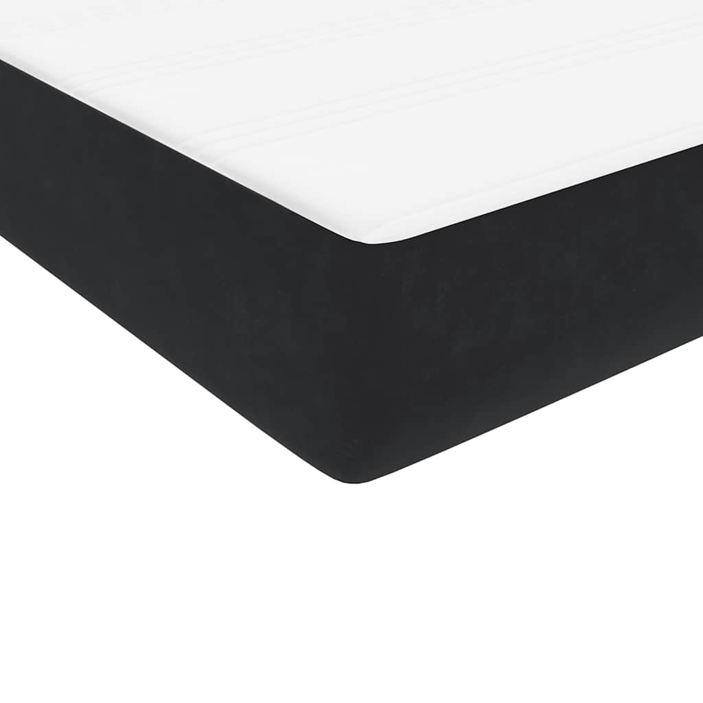 vidaXL Boxspringbett mit Matratze & LED Schwarz 90x210 cm Samt