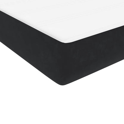 vidaXL Boxspringbett mit Matratze & LED Schwarz 90x210 cm Samt