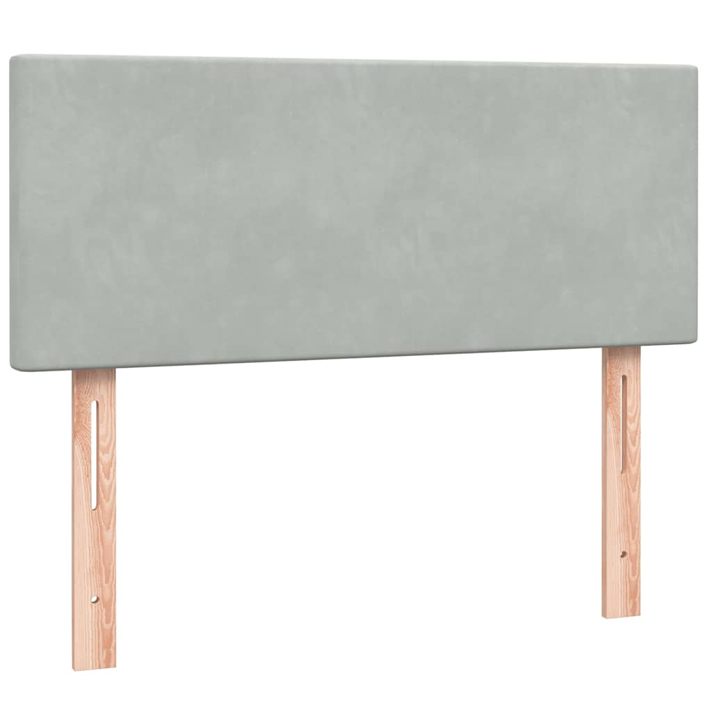 vidaXL Boxspringbett mit Matratze & LED Hellgrau 120x210 cm Samt