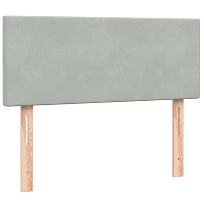 vidaXL Boxspringbett mit Matratze & LED Hellgrau 120x210 cm Samt