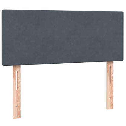 vidaXL Boxspringbett mit Matratze & LED Dunkelgrau 120x210 cm Samt