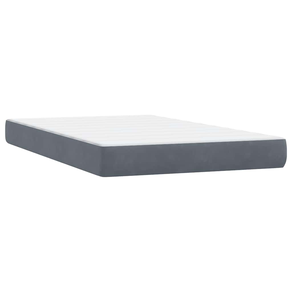 vidaXL Boxspringbett mit Matratze & LED Dunkelgrau 120x210 cm Samt
