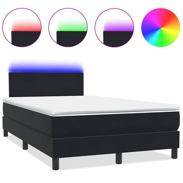 vidaXL Lit tapissier avec matelas et LED Noir 120x210 cm Velours