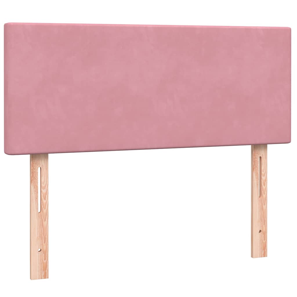vidaXL Boxspringbett mit Matratze & LED Rosa 120x210 cm Samt