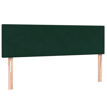 vidaXL Boxspringbett mit Matratze & LED Dunkelgrün 140x210 cm Samt